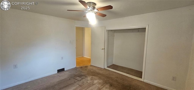 1540 Lombard St, Canon City, CO 81212 - unfurnished bedroom with carpet floors, a closet, and ceiling fan