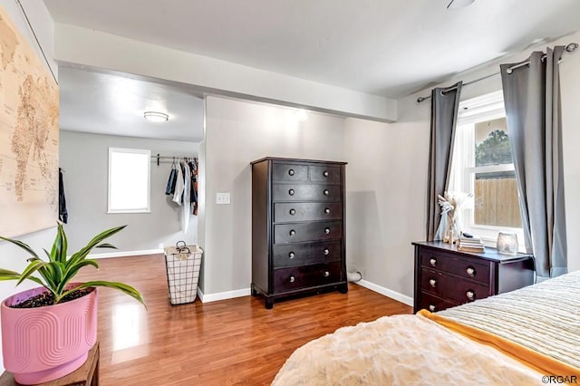 bedroom featuring light hardwood / wood-style flooring