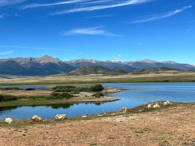 view of water feature with a mountain view