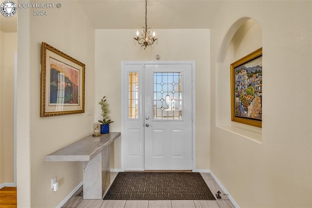 view of tiled entrance foyer