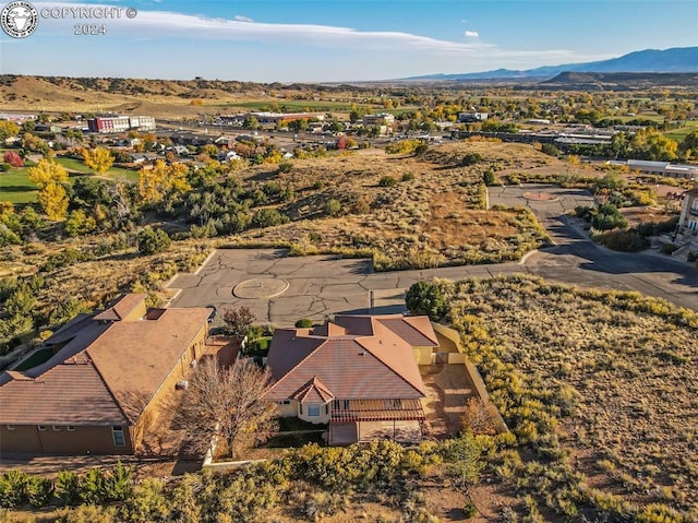 aerial view with a mountain view