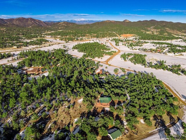 aerial view featuring a mountain view