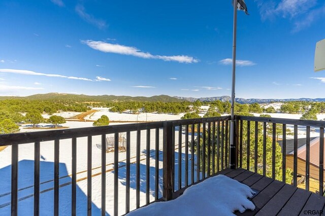 balcony with a mountain view