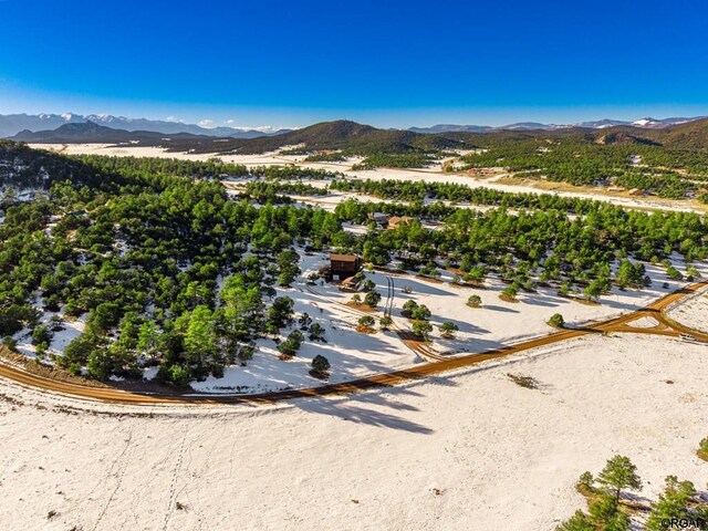 bird's eye view with a mountain view