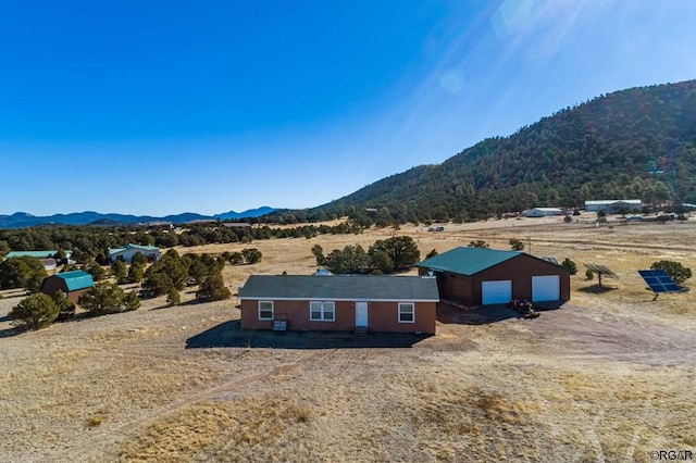 aerial view with a rural view and a mountain view