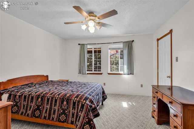 161 Shannon Rd, Cotopaxi, CO 81223 - carpeted bedroom featuring a textured ceiling and a ceiling fan
