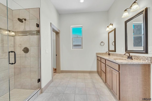 117 Rocchio Dr, Florence, CO 81226 - full bath with a sink, tile patterned flooring, and a stall shower