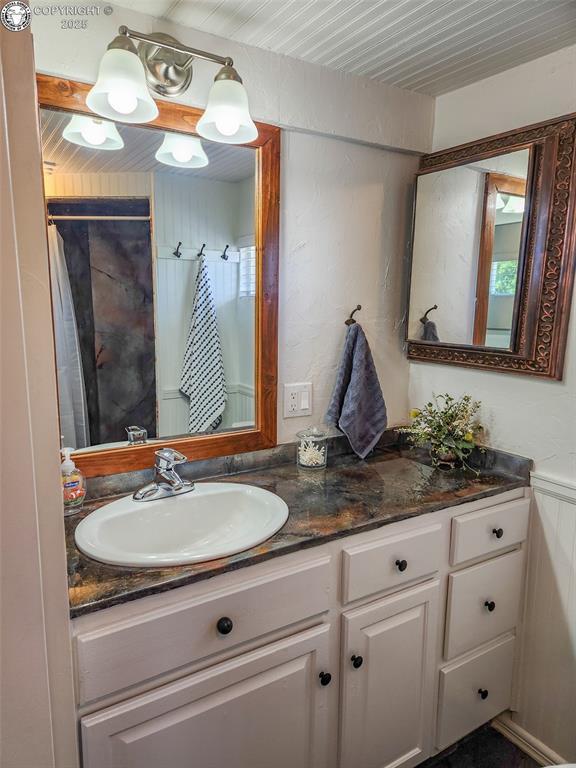 600 Raintree Blvd Unit 99, Canon City, CO 81212 - bathroom with vanity and a shower with shower curtain