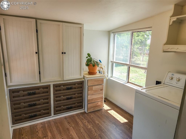 600 Raintree Blvd Unit 99, Canon City, CO 81212 - laundry room with washer / dryer, dark wood-type flooring, and plenty of natural light