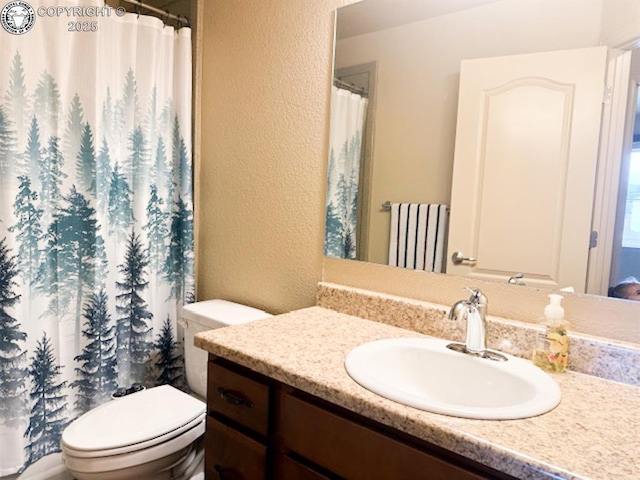 2794 Elizabeth St, Canon City, CO 81212 - full bath featuring a textured wall, vanity, and curtained shower