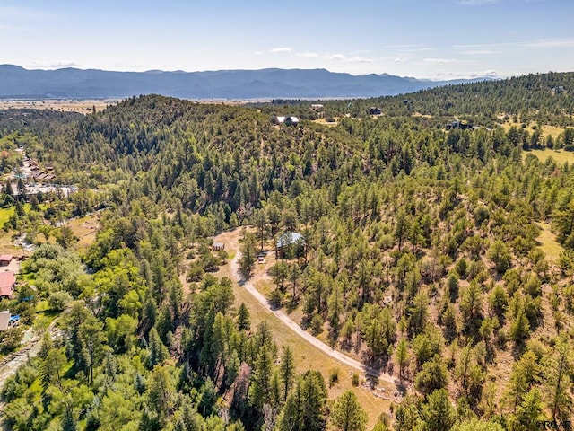 aerial view featuring a mountain view