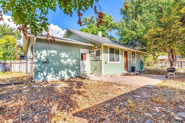 view of front of home with a patio