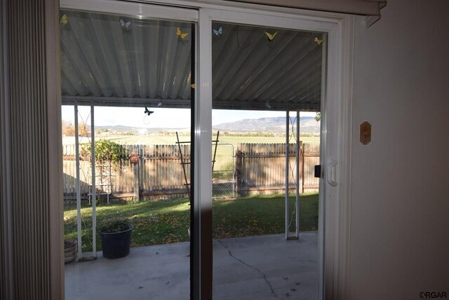 doorway with a mountain view