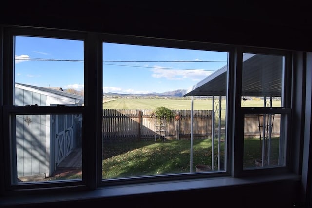 room details with a mountain view