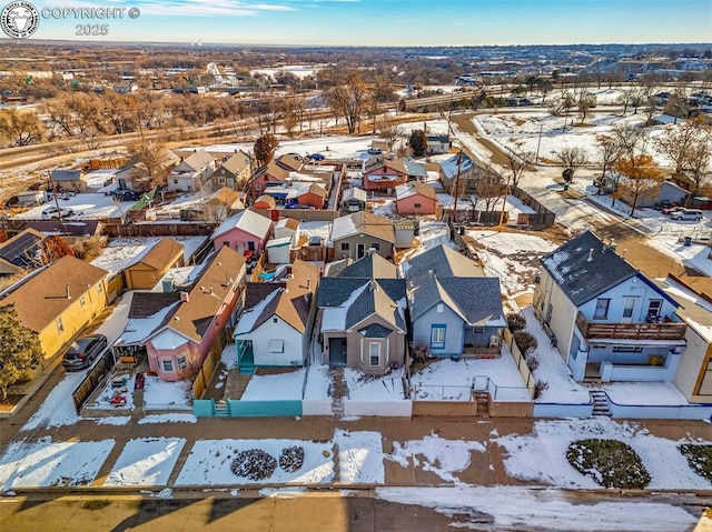 view of snowy aerial view