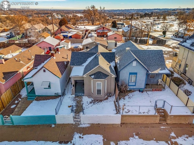 view of snowy aerial view