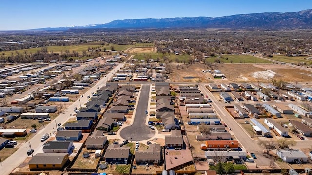 drone / aerial view with a mountain view