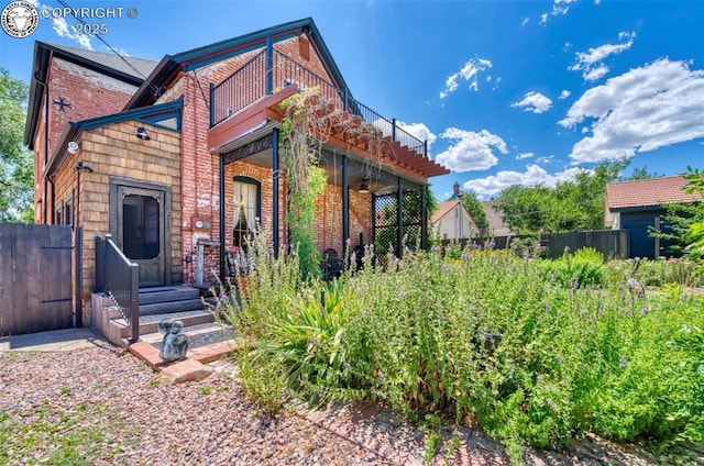 417 Greenwood Ave, Canon City, CO 81212 - view of front of property featuring brick siding and a ceiling fan