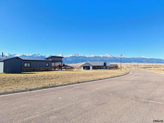 view of street featuring a mountain view