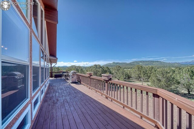 2680 Wild Bill Blvd, Westcliffe, CO 81252 - wooden deck featuring a mountain view