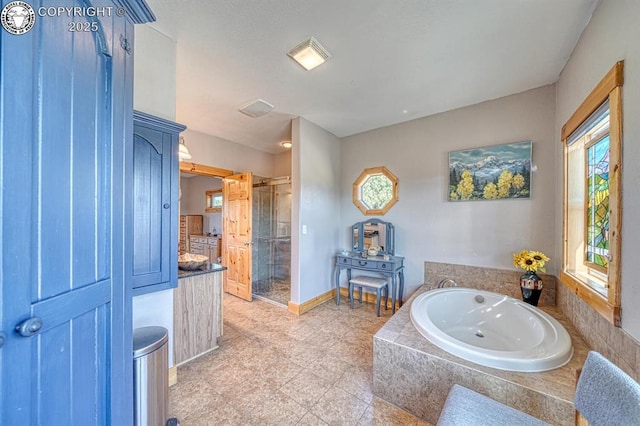 2680 Wild Bill Blvd, Westcliffe, CO 81252 - bathroom with a stall shower, a garden tub, and vanity