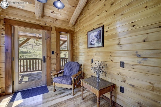 540 County Road 356, Westcliffe, CO 81252 - sitting room with wood finished floors and wood walls