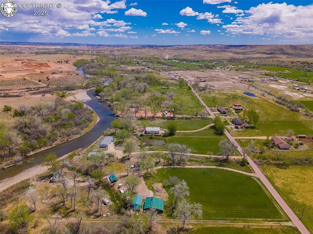 drone / aerial view with a rural view