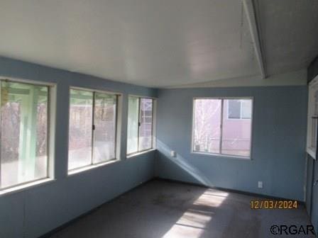 view of unfurnished sunroom