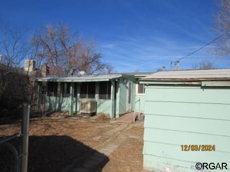 exterior space with central air condition unit