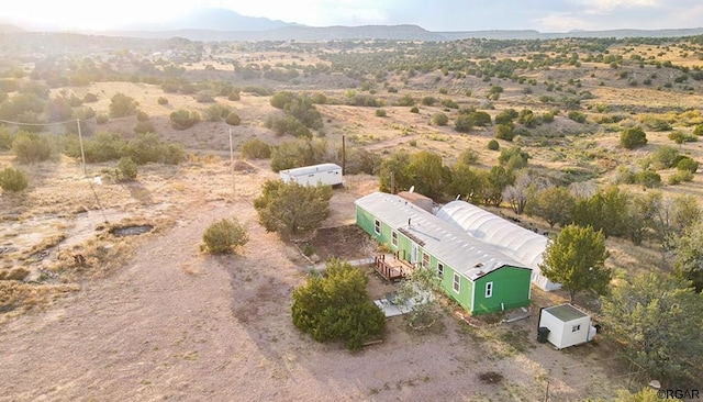 bird's eye view with a mountain view