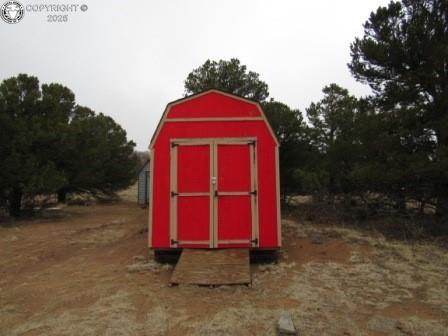 view of shed