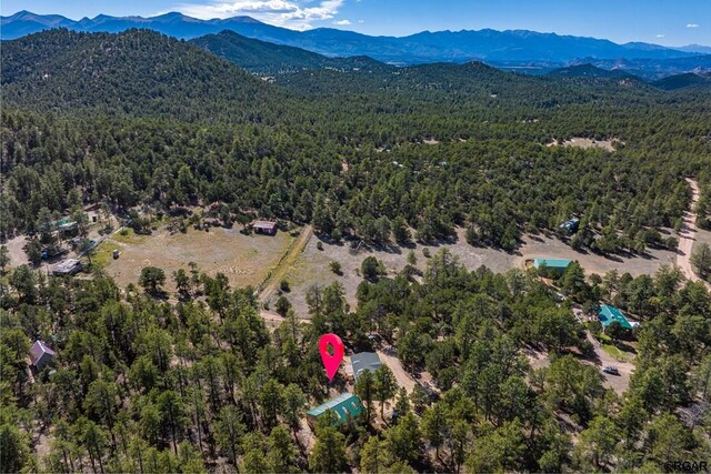 bird's eye view featuring a mountain view