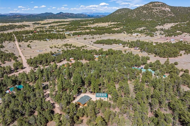 bird's eye view with a mountain view