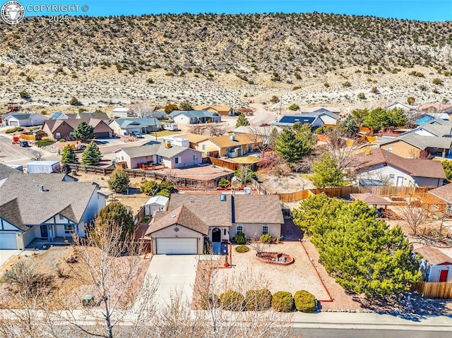 aerial view featuring a residential view