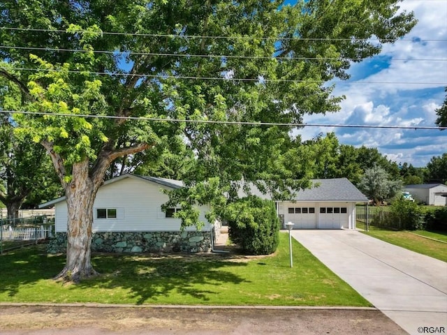 view of front of home with a front yard