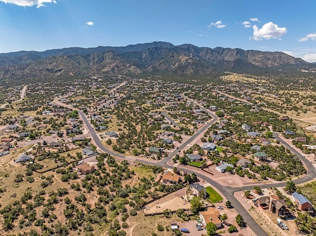 drone / aerial view with a mountain view