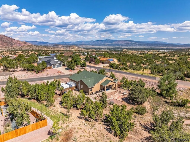 aerial view featuring a mountain view