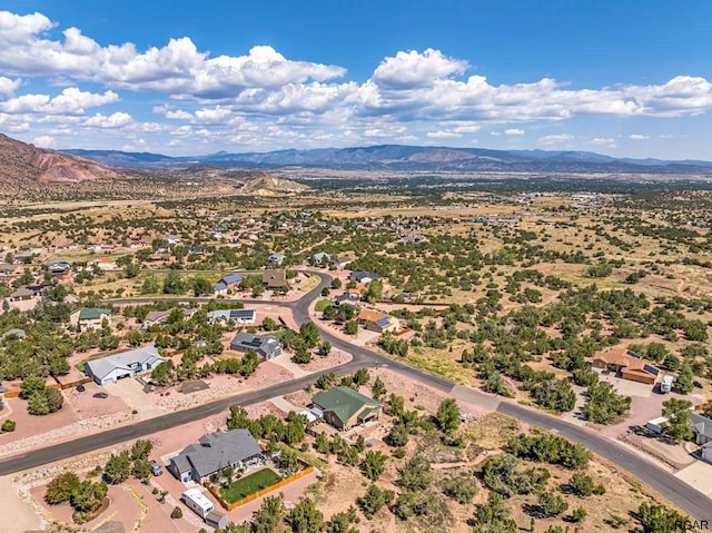 aerial view with a mountain view