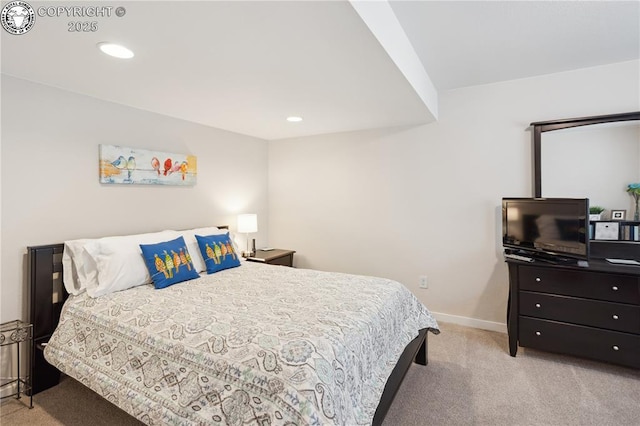 16840 New Autumn Dr, Monument, CO 80132 - bedroom with light carpet, baseboards, and recessed lighting
