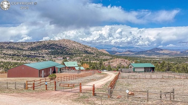 mountain view with a rural view
