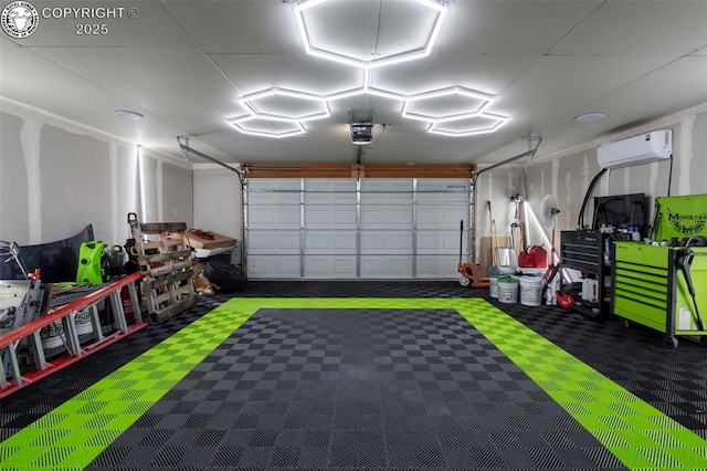 46 Wild Rose Dr, Canon City, CO 81212 - garage featuring a garage door opener and a wall mounted AC