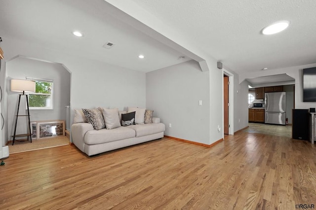 living room featuring light hardwood / wood-style flooring