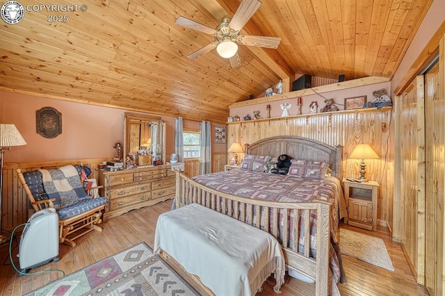 136 Beneaton Ln, Westcliffe, CO 81252 - bedroom featuring wood ceiling, wooden walls, and wood-type flooring