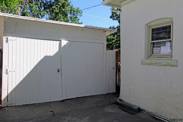 exterior space with a storage unit