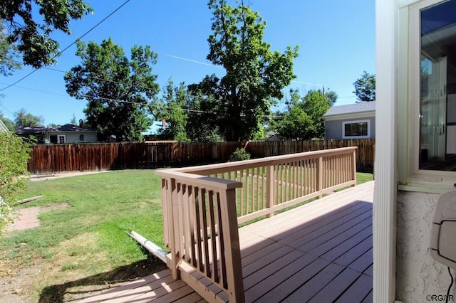 deck with a lawn