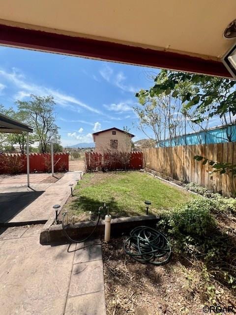 view of yard with a patio area