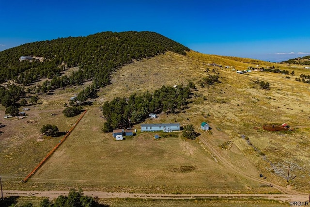 aerial view with a rural view and a mountain view