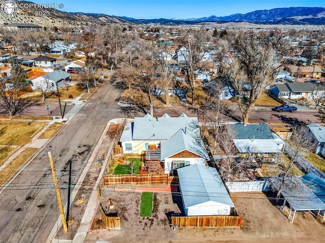 bird's eye view featuring a mountain view