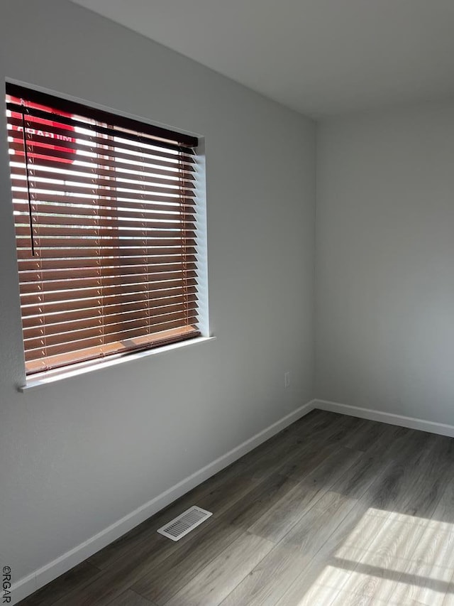 spare room with hardwood / wood-style floors and a healthy amount of sunlight