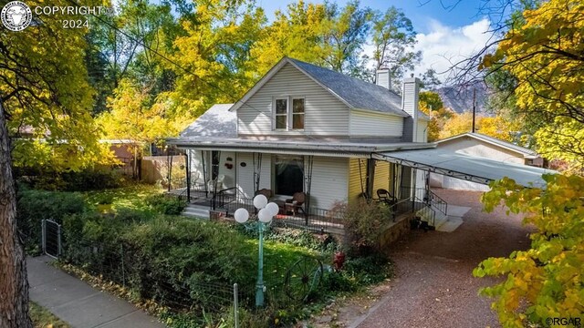 view of front of property with a porch